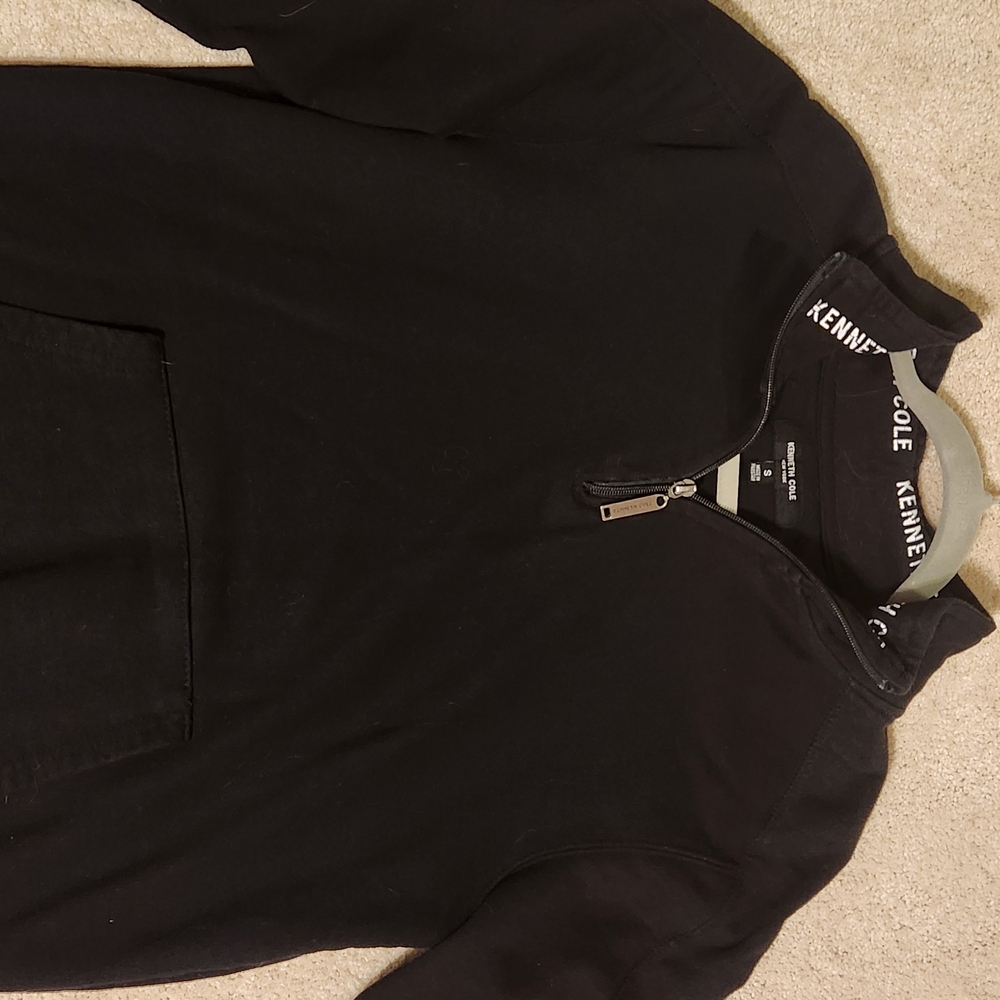 Kenneth Cole Black Quarter-Zip Pullover